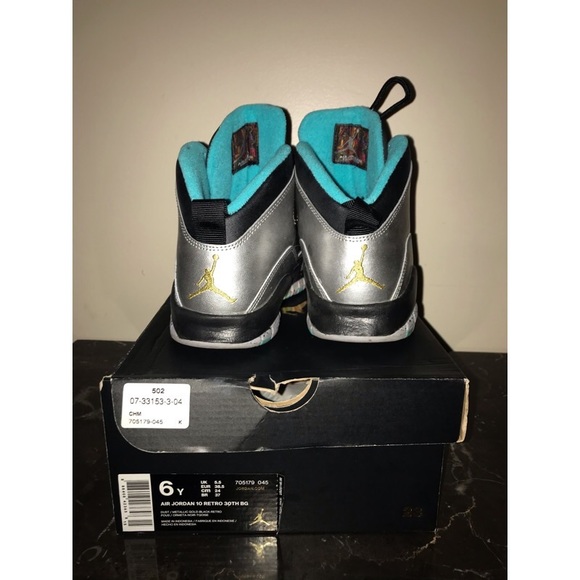 Retro Jordan 10 worn 1x, size 6Y, with box - Picture 3 of 5